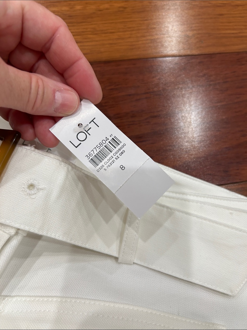 Ladies size 8 white new with tags LOFT ankle wide leg pants - Picture 7 of 9